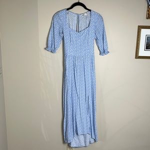 Hollister Blue Flower Puff Sleeves Dress